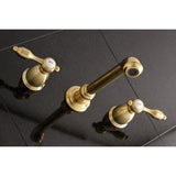 Tudor Double-Handle 3-Hole Wall Mount Bathroom Faucet