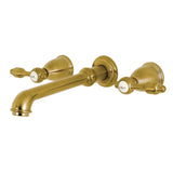 Tudor Double-Handle 3-Hole Wall Mount Bathroom Faucet