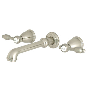 Tudor Double-Handle 3-Hole Wall Mount Bathroom Faucet