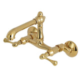 English Country Two-Handle 2-Hole Wall Mount Kitchen Faucet