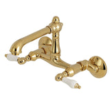 English Country Two-Handle 2-Hole Wall Mount Kitchen Faucet