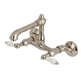 English Country Two-Handle 2-Hole Wall Mount Kitchen Faucet