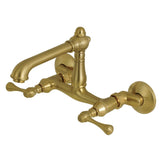 English Country Two-Handle 2-Hole Wall Mount Kitchen Faucet