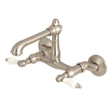 English Country Two-Handle 2-Hole Wall Mount Kitchen Faucet