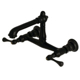 English Country Double-Handle 2-Hole Wall Mount Bathroom Faucet