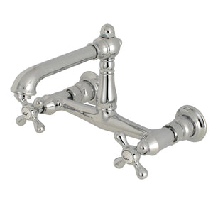 English Country Two-Handle 2-Hole Wall Mount Bathroom Faucet