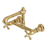 English Country Two-Handle 2-Hole Wall Mount Bathroom Faucet