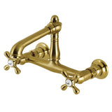 English Country Two-Handle 2-Hole Wall Mount Bathroom Faucet