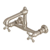 English Country Two-Handle 2-Hole Wall Mount Bathroom Faucet