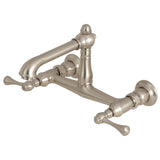 English Country Double-Handle 2-Hole Wall Mount Bathroom Faucet