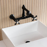 English Country Two-Handle 2-Hole Wall Mount Bathroom Faucet