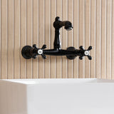 English Country Two-Handle 2-Hole Wall Mount Bathroom Faucet