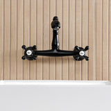 English Country Two-Handle 2-Hole Wall Mount Bathroom Faucet