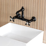 English Country Two-Handle 2-Hole Wall Mount Bathroom Faucet