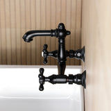 English Country Two-Handle 2-Hole Wall Mount Bathroom Faucet