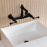 English Country Two-Handle 2-Hole Wall Mount Bathroom Faucet