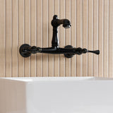 English Country Two-Handle 2-Hole Wall Mount Bathroom Faucet