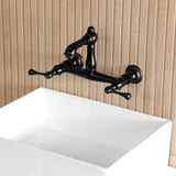 English Country Two-Handle 2-Hole Wall Mount Bathroom Faucet