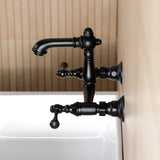 English Country Two-Handle 2-Hole Wall Mount Bathroom Faucet