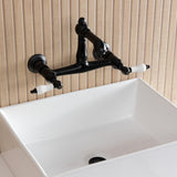 English Country Two-Handle 2-Hole Wall Mount Bathroom Faucet