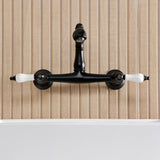 English Country Two-Handle 2-Hole Wall Mount Bathroom Faucet