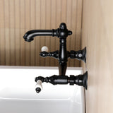 English Country Two-Handle 2-Hole Wall Mount Bathroom Faucet