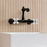 English Country Two-Handle 2-Hole Wall Mount Bathroom Faucet