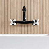 English Country Two-Handle 2-Hole Wall Mount Bathroom Faucet