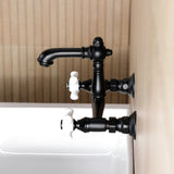 English Country Two-Handle 2-Hole Wall Mount Bathroom Faucet