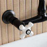 English Country Two-Handle 2-Hole Wall Mount Bathroom Faucet