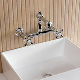 English Country Two-Handle 2-Hole Wall Mount Bathroom Faucet