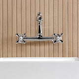 English Country Two-Handle 2-Hole Wall Mount Bathroom Faucet