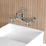 English Country Two-Handle 2-Hole Wall Mount Bathroom Faucet