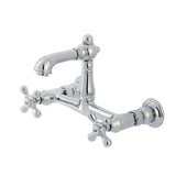 English Country Two-Handle 2-Hole Wall Mount Bathroom Faucet