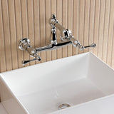 English Country Two-Handle 2-Hole Wall Mount Bathroom Faucet