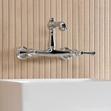 English Country Two-Handle 2-Hole Wall Mount Bathroom Faucet