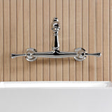 English Country Two-Handle 2-Hole Wall Mount Bathroom Faucet