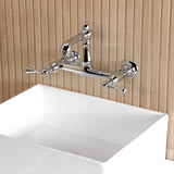 English Country Two-Handle 2-Hole Wall Mount Bathroom Faucet