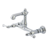 English Country Two-Handle 2-Hole Wall Mount Bathroom Faucet