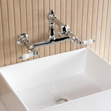 English Country Two-Handle 2-Hole Wall Mount Bathroom Faucet