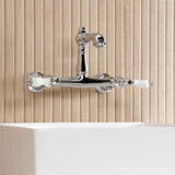 English Country Two-Handle 2-Hole Wall Mount Bathroom Faucet