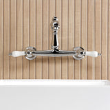 English Country Two-Handle 2-Hole Wall Mount Bathroom Faucet