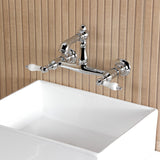 English Country Two-Handle 2-Hole Wall Mount Bathroom Faucet