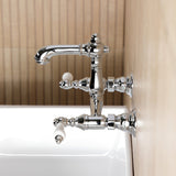 English Country Two-Handle 2-Hole Wall Mount Bathroom Faucet