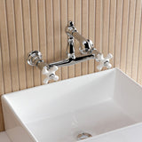 English Country Two-Handle 2-Hole Wall Mount Bathroom Faucet