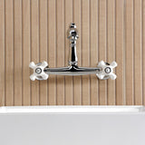 English Country Two-Handle 2-Hole Wall Mount Bathroom Faucet