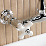 English Country Two-Handle 2-Hole Wall Mount Bathroom Faucet