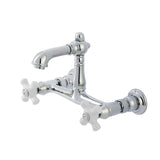 English Country Two-Handle 2-Hole Wall Mount Bathroom Faucet