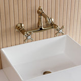 English Country Two-Handle 2-Hole Wall Mount Bathroom Faucet