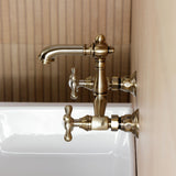 English Country Two-Handle 2-Hole Wall Mount Bathroom Faucet